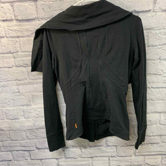 Lucy Black Jacket Womens Small Asymmetric Button Neck Moto Style Athletic - Picture 8 of 8
